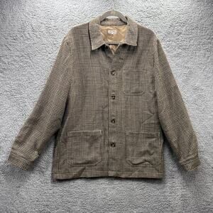 Quaker Marine Supply Men's Medium 100% Shetland Wool Plaid Loafer Jacket Lined